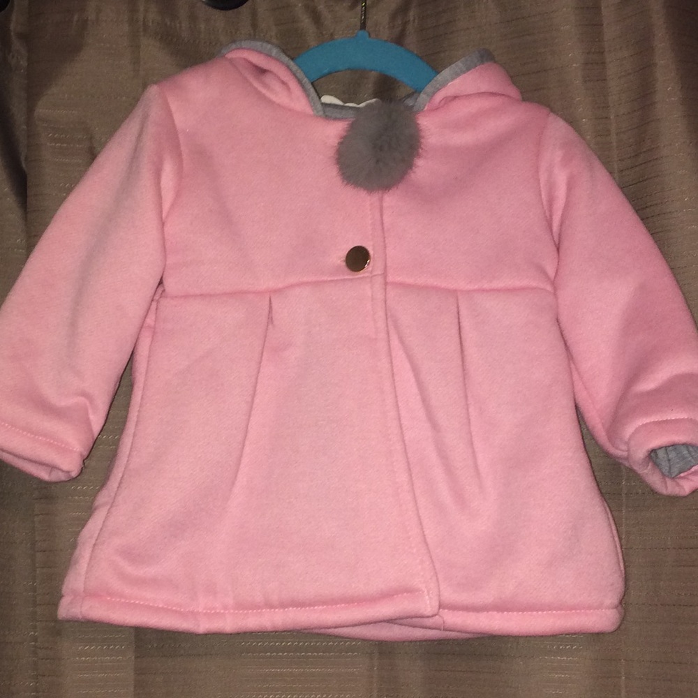 Hooded sweater coat with bunny ears